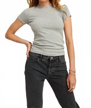 NEW SPRWMN women's rib baby top in heather grey